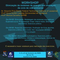 Workshop "Otimização de sistemas de energia com avaliação de ciclo de vida ambiental"