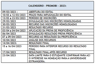 PROMOBI 2023 - cronograma